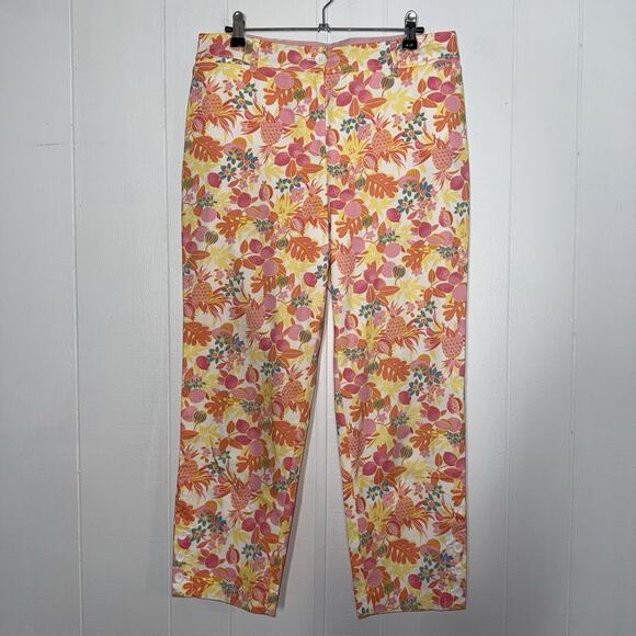 Talbots Women’s Perfect Crop Pants Fruit And Flowers Size 6 - Picture 2 of 7